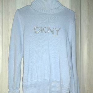 Great Condition Beautiful Blue DKNY Turtle Neck Sweater (XL)